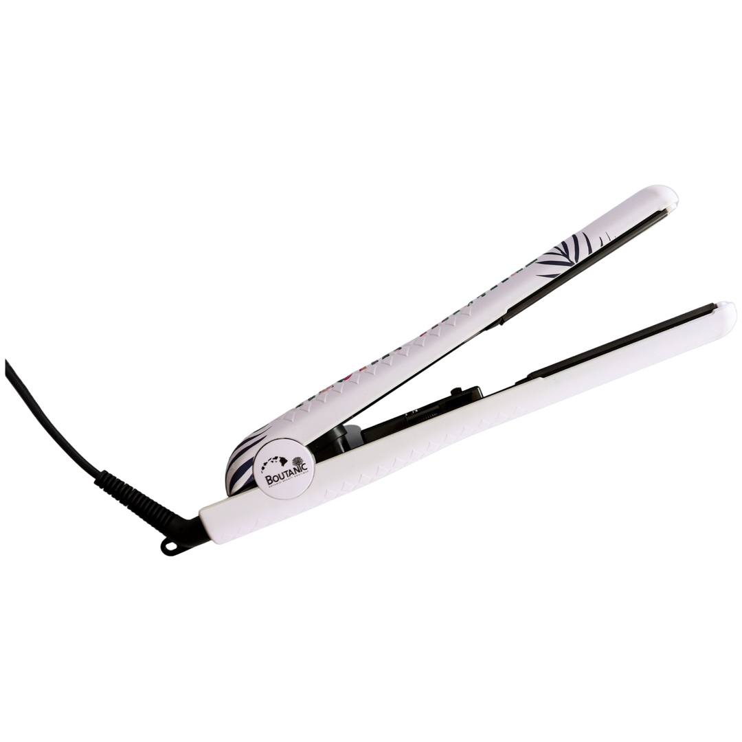 BOUTANIC セラミックヘアアイロン マスターピースホワイトアロハハワイ色 1.25インチ(3.2cm